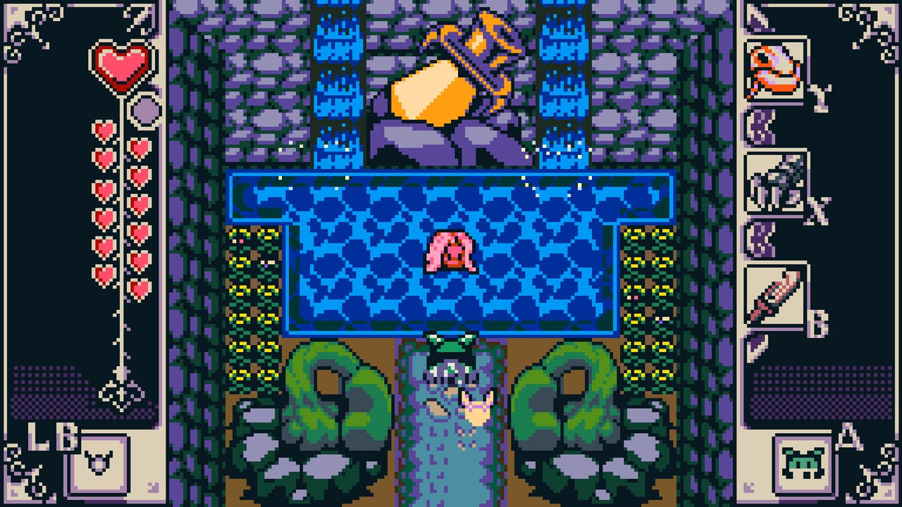 Lief the owl fighting in the rain with the Isle of Reveries HUD visible